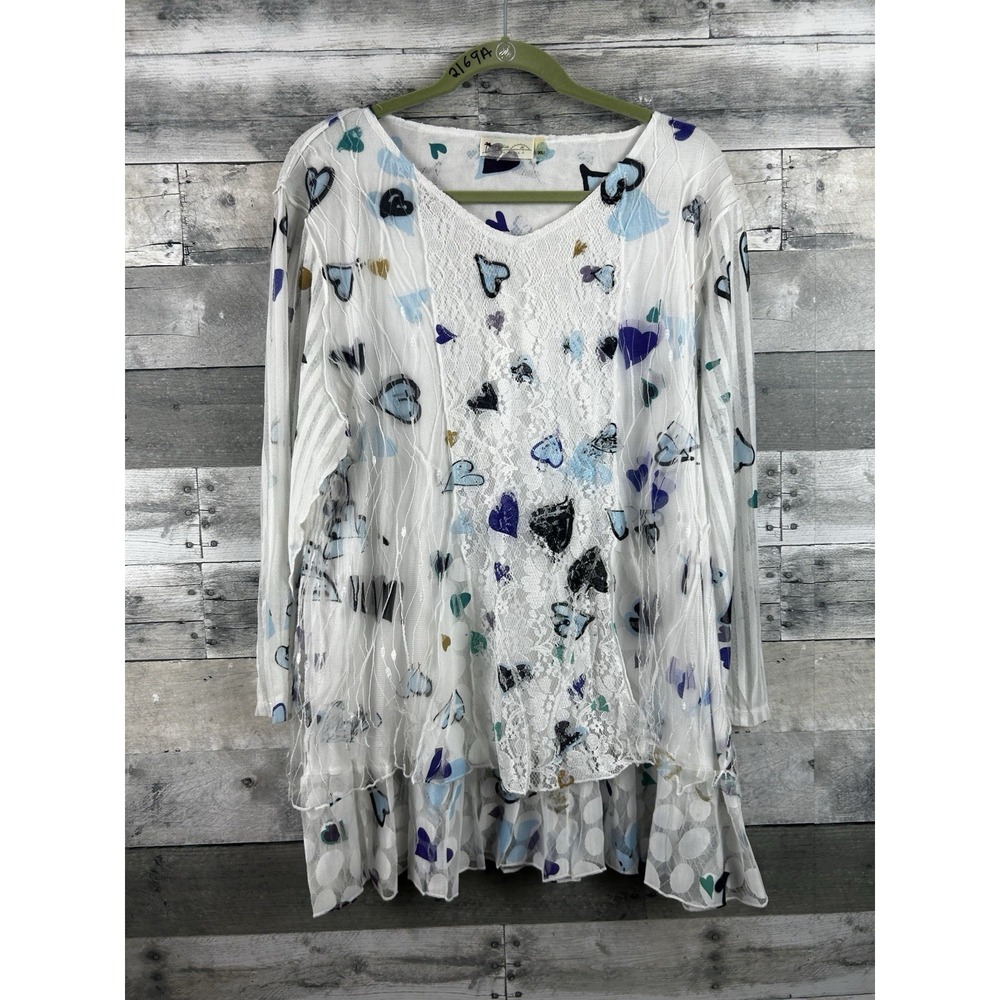 Impulse California XL Long Sleeve Blouse/Tunuc With Hearts